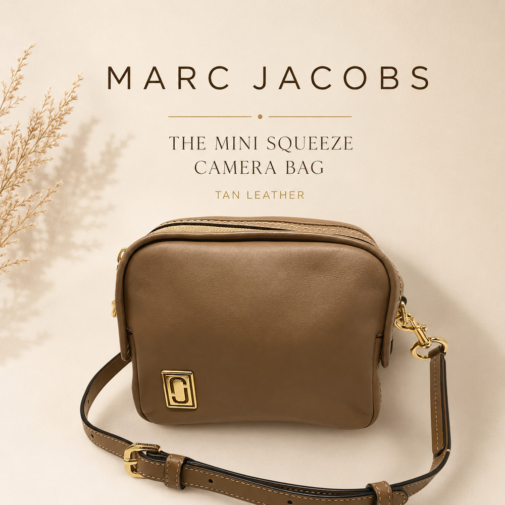 Marc Jacobs The Mini Squeeze Tan Leather Camera Bag Crossbody M0013620 234
